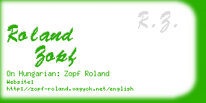 roland zopf business card